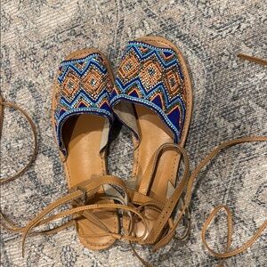 Beaded Leather Sandals